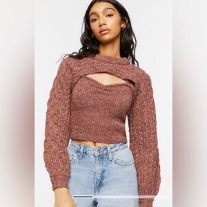 Knit Tank Top with Overcoat